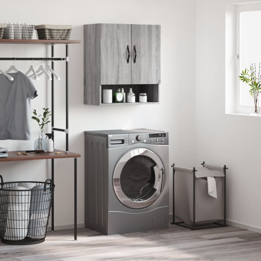 Armadietto a Muro Grigio Sonoma 60x31x70cm in Legno Multistrato | homemem39