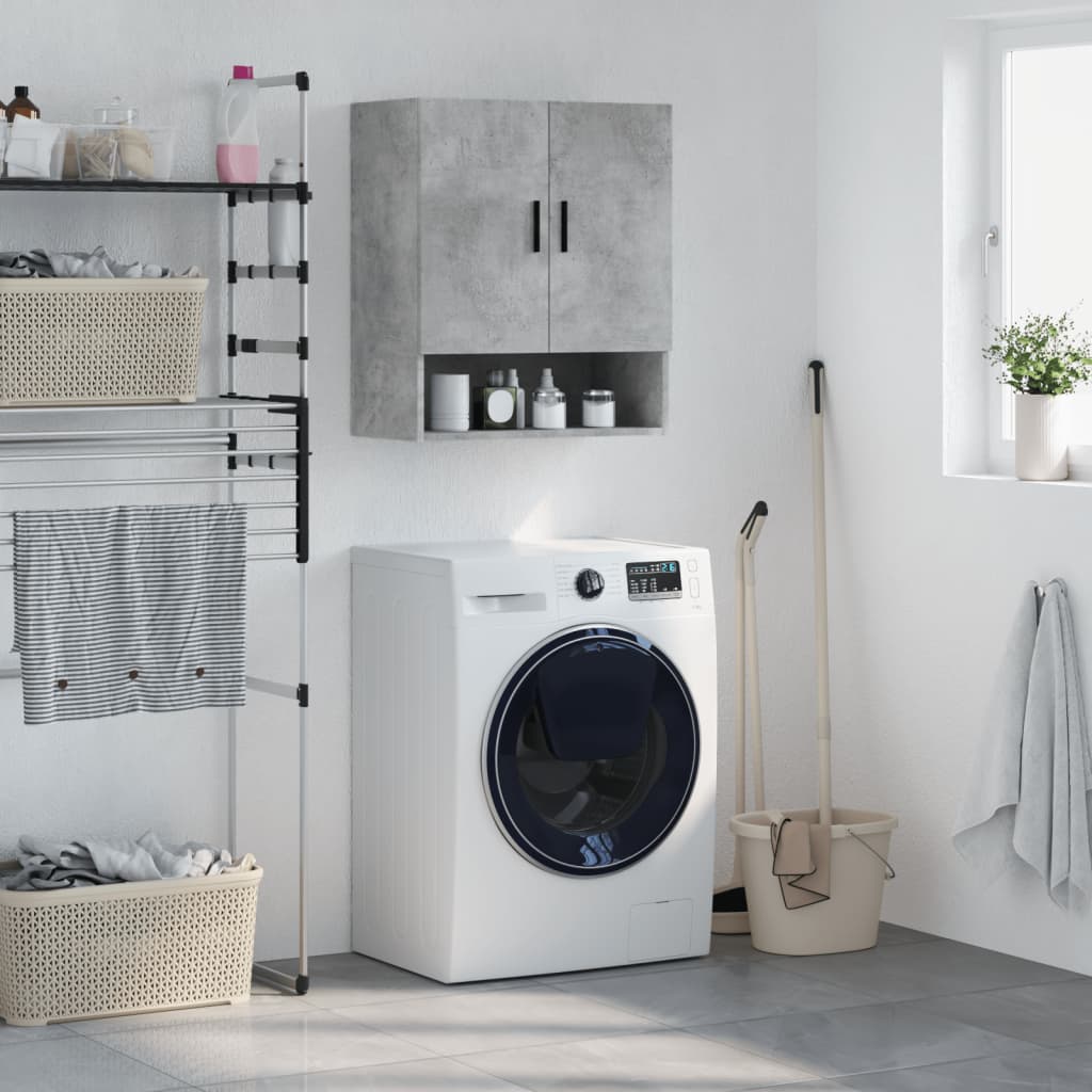 Armadietto a Muro Grigio Cemento 60x31x70 cm Legno Multistrato | homemem39