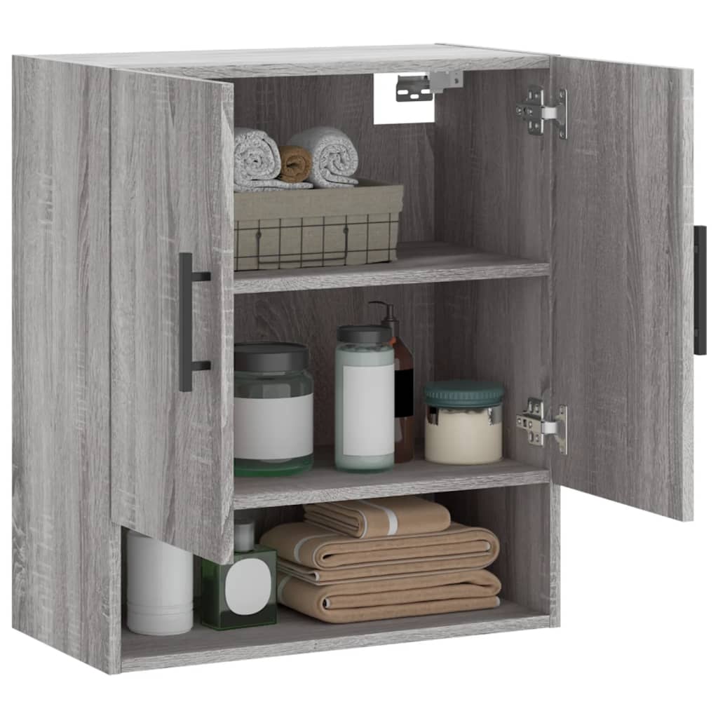 Armadietto a Muro Grigio Sonoma 60x31x70cm in Legno Multistrato