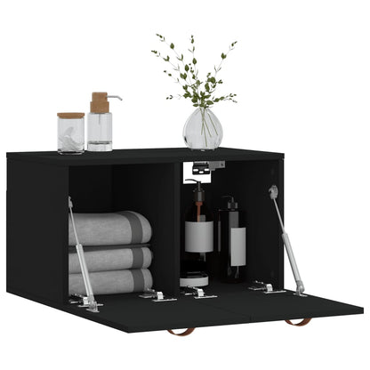Mobile a Parete Nero 60x36,5x35 cm in Legno Multistrato | homemem39