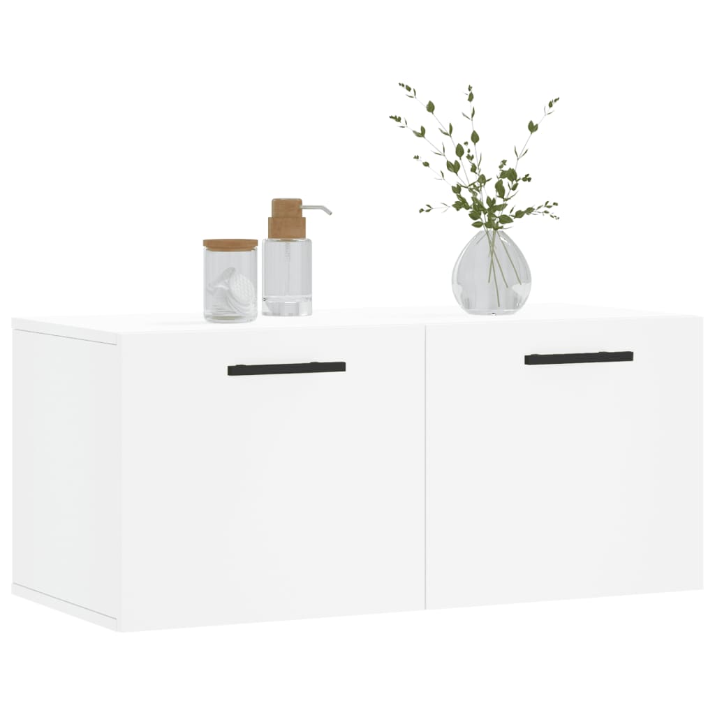 Mobile a Parete Bianco 80x36,5x35 cm in Legno Multistrato | homemem39