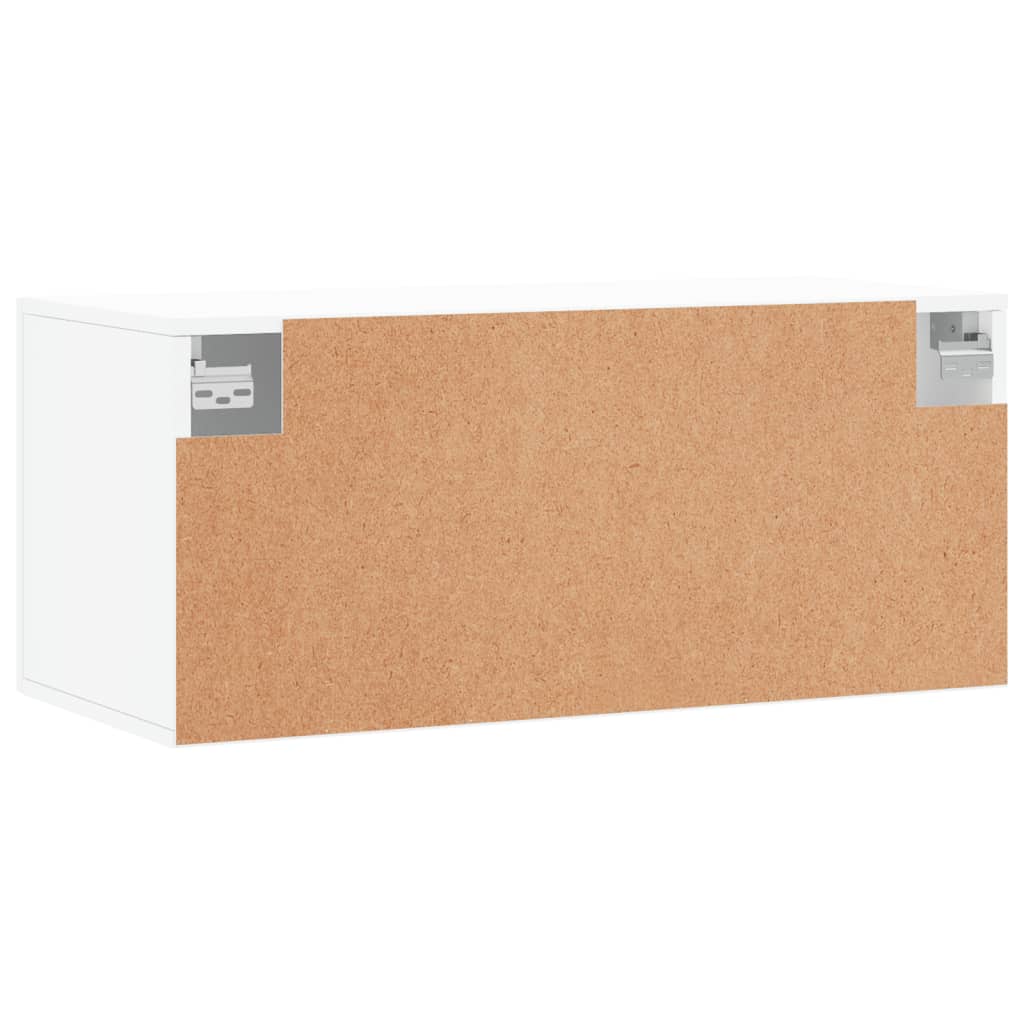 Mobile a Parete Bianco 80x36,5x35 cm in Legno Multistrato | homemem39