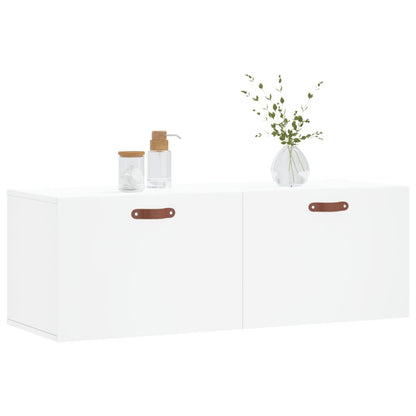 Mobile a Parete Bianco 100x36,5x35 cm in Legno Multistrato | homemem39