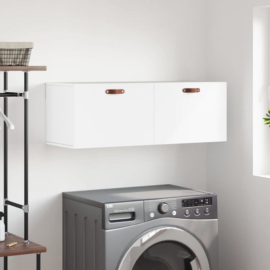 Mobile a Parete Bianco 100x36,5x35 cm in Legno Multistrato | homemem39