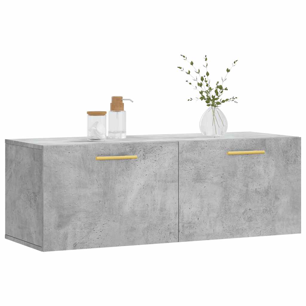 Mobile a Parete Grigio Cemento 100x36,5x35 cm Legno Multistrato | homemem39