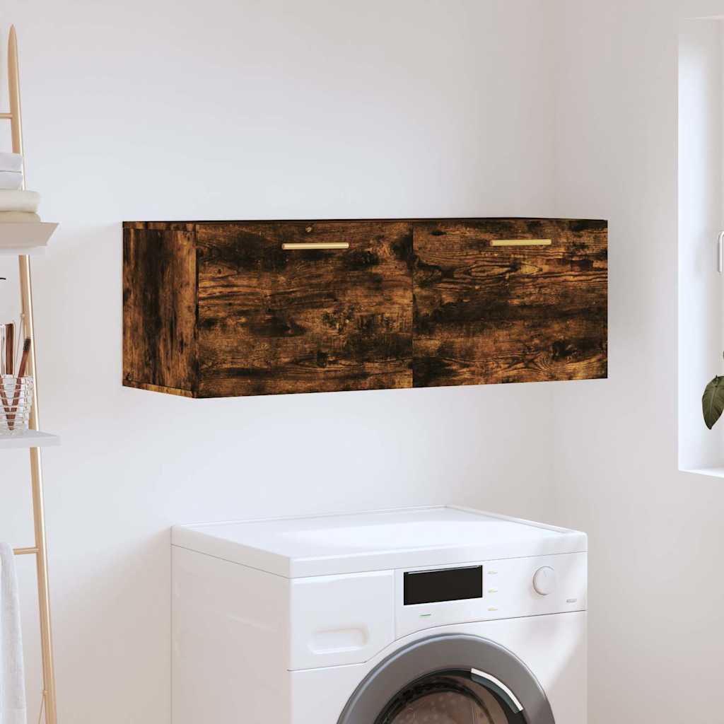 Mobile a Parete Rovere Fumo 100x36,5x35 cm in Legno Multistrato | homemem39