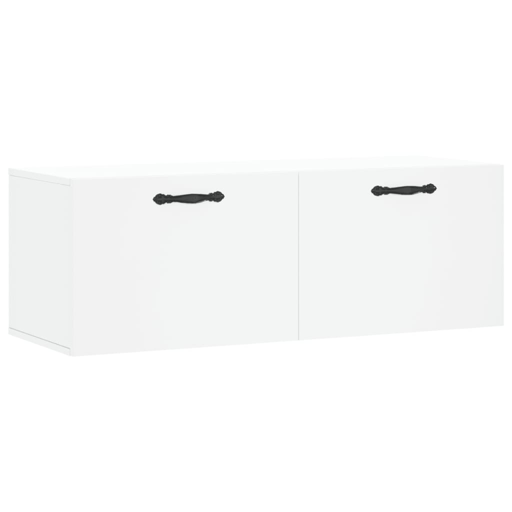 Mobile a Parete Bianco 100x36,5x35 cm in Legno Multistrato | homemem39
