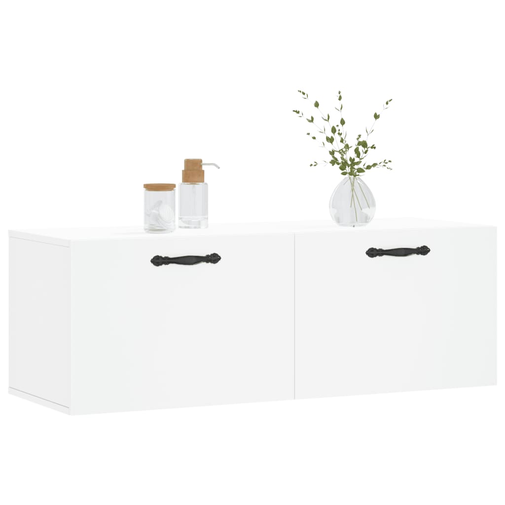 Mobile a Parete Bianco 100x36,5x35 cm in Legno Multistrato | homemem39