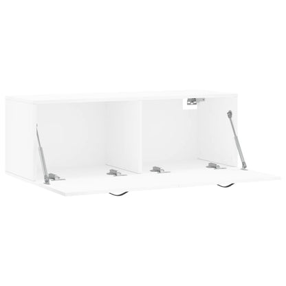 Mobile a Parete Bianco 100x36,5x35 cm in Legno Multistrato | homemem39