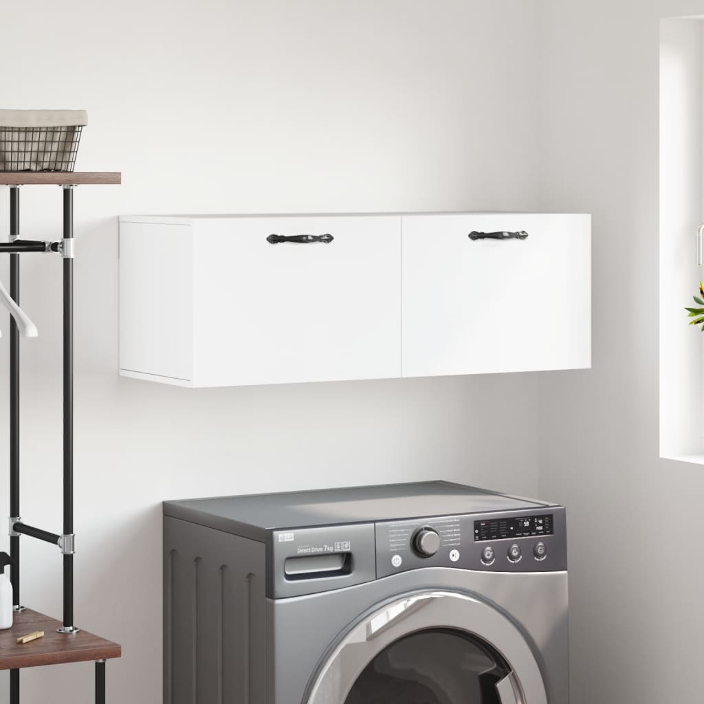Mobile a Parete Bianco 100x36,5x35 cm in Legno Multistrato | homemem39