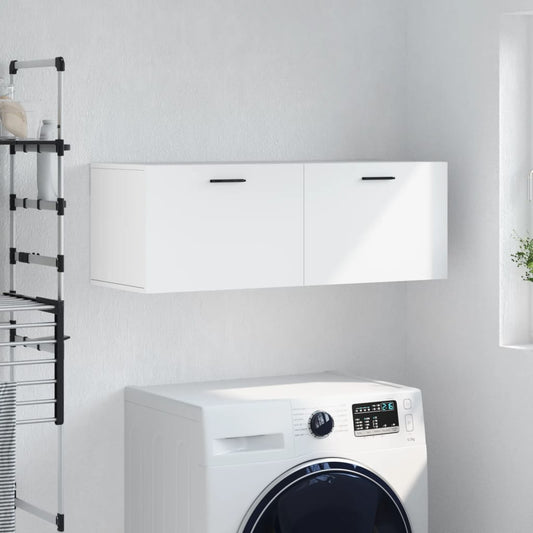 Mobile a Parete Bianco 100x36,5x35 cm in Legno Multistrato | homemem39
