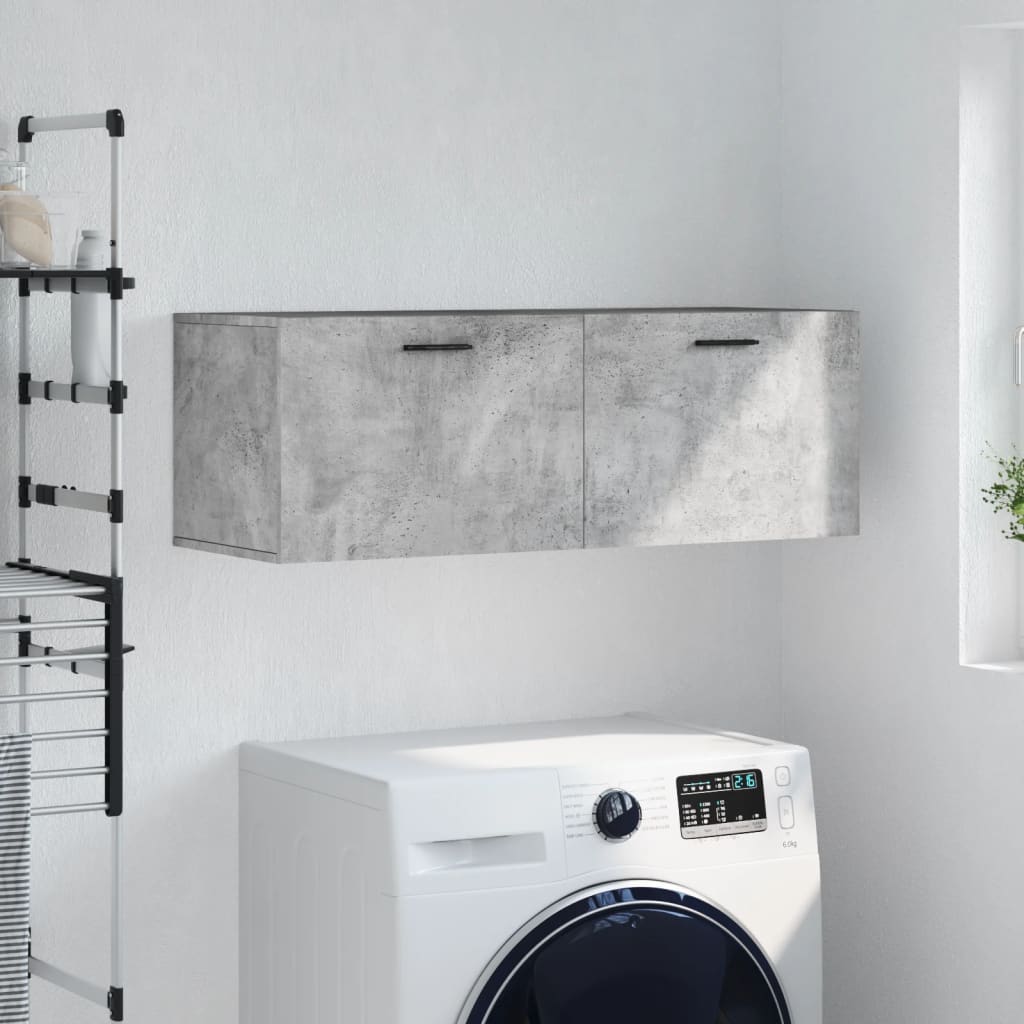 Mobile a Parete Grigio Cemento 100x36,5x35 cm Legno Multistrato | homemem39