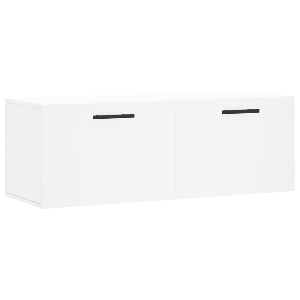 Mobile a Parete Bianco 100x36,5x35 cm in Legno Multistrato | homemem39