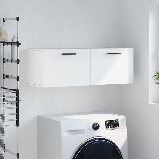 Mobile a Parete Bianco 100x36,5x35 cm in Legno Multistrato | homemem39