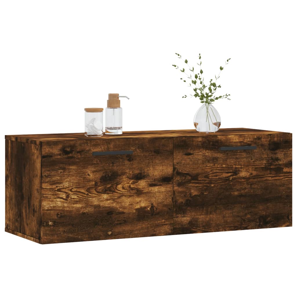 Mobile a Parete Rovere Fumo 100x36,5x35 cm in Legno Multistrato | homemem39