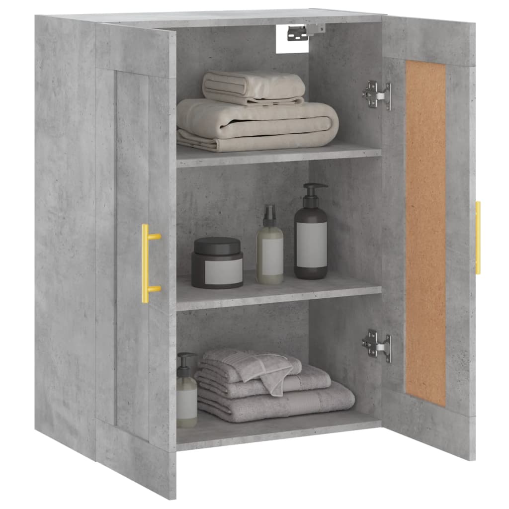 Mobile a Parete Grigio Cemento 69,5x34x90 cm Legno Multistrato - homemem39