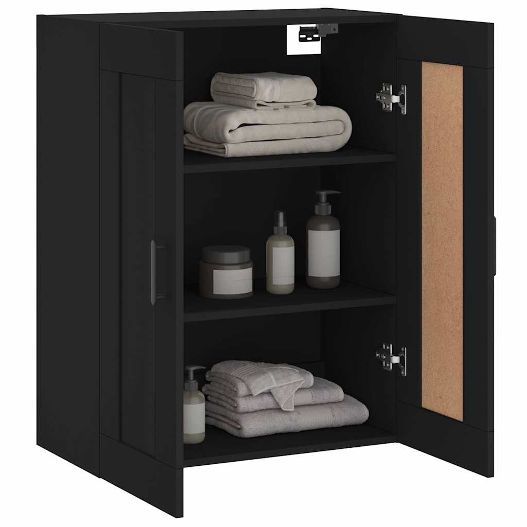 Mobile a Parete Nero 69,5x34,90 cm in Legno Multistrato | homemem39