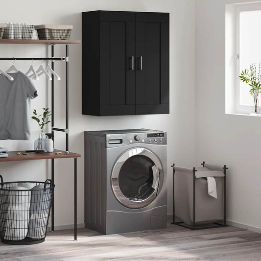 Mobile a Parete Nero 69,5x34,90 cm in Legno Multistrato | homemem39