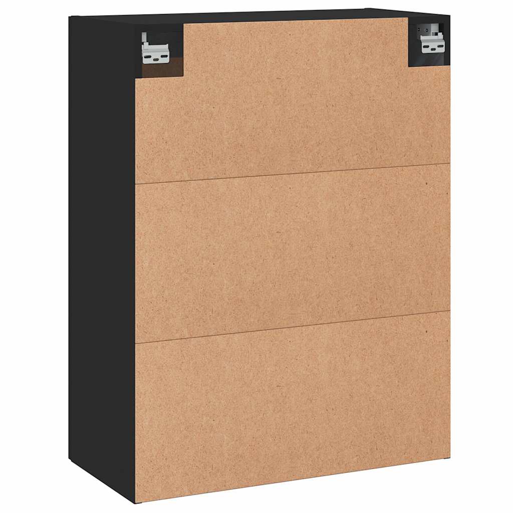 Mobile a Parete Nero 69,5x34,90 cm in Legno Multistrato | homemem39