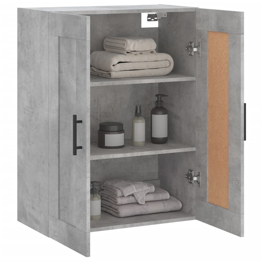 Mobile a Parete Grigio Cemento 69,5x34x90 cm Legno Multistrato - homemem39