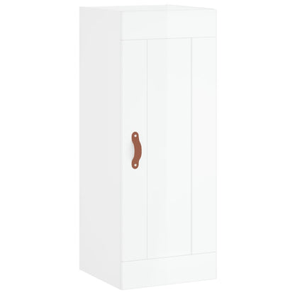Mobile Parete Bianco Lucido 34,5x34x90 cm in Legno Multistrato - homemem39