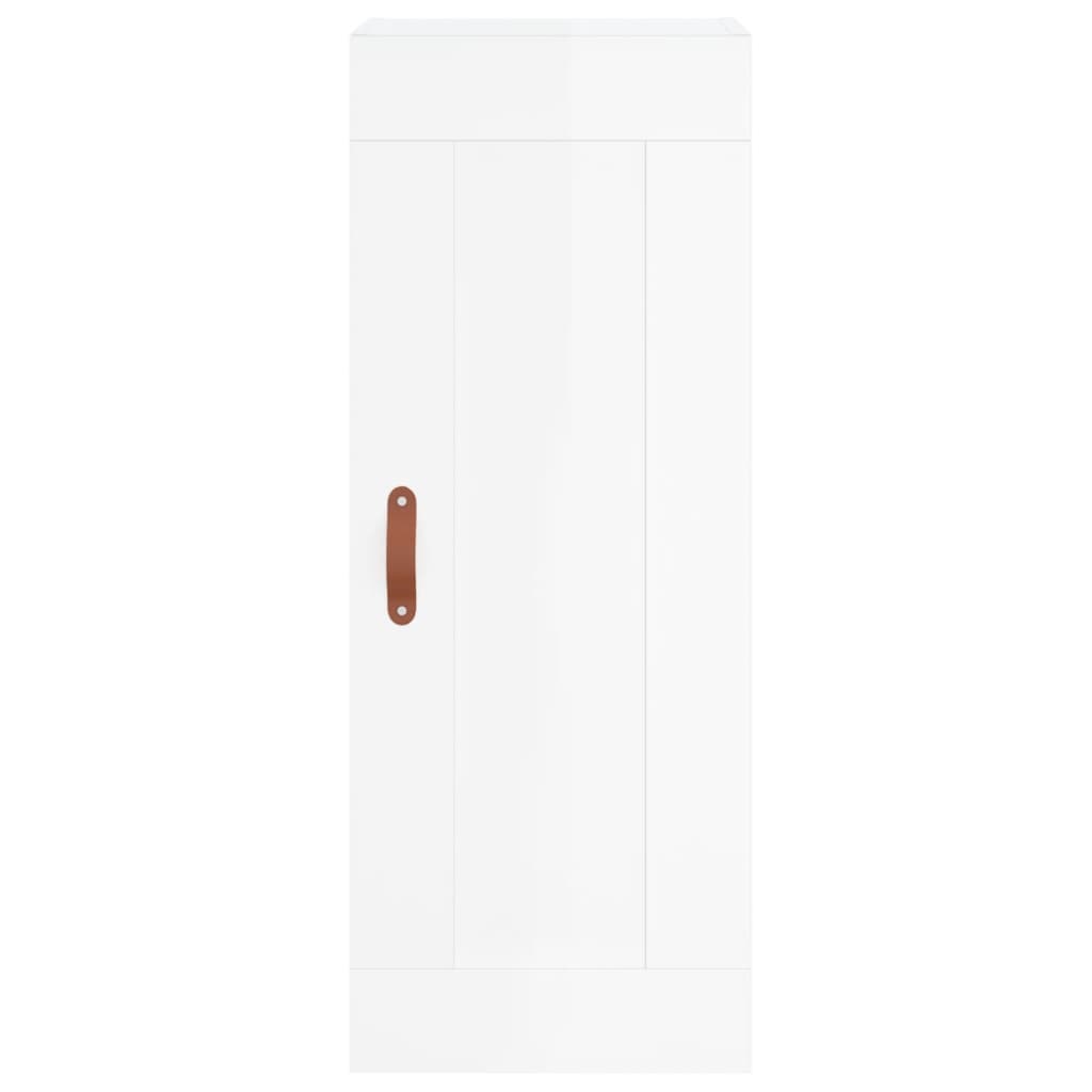 Mobile Parete Bianco Lucido 34,5x34x90 cm in Legno Multistrato