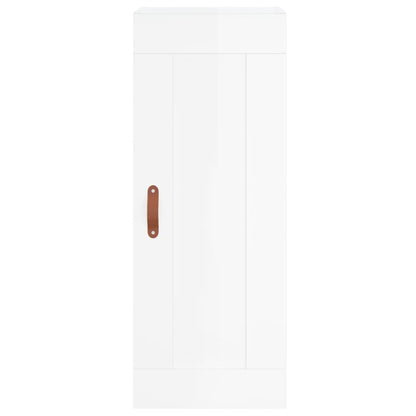 Mobile Parete Bianco Lucido 34,5x34x90 cm in Legno Multistrato
