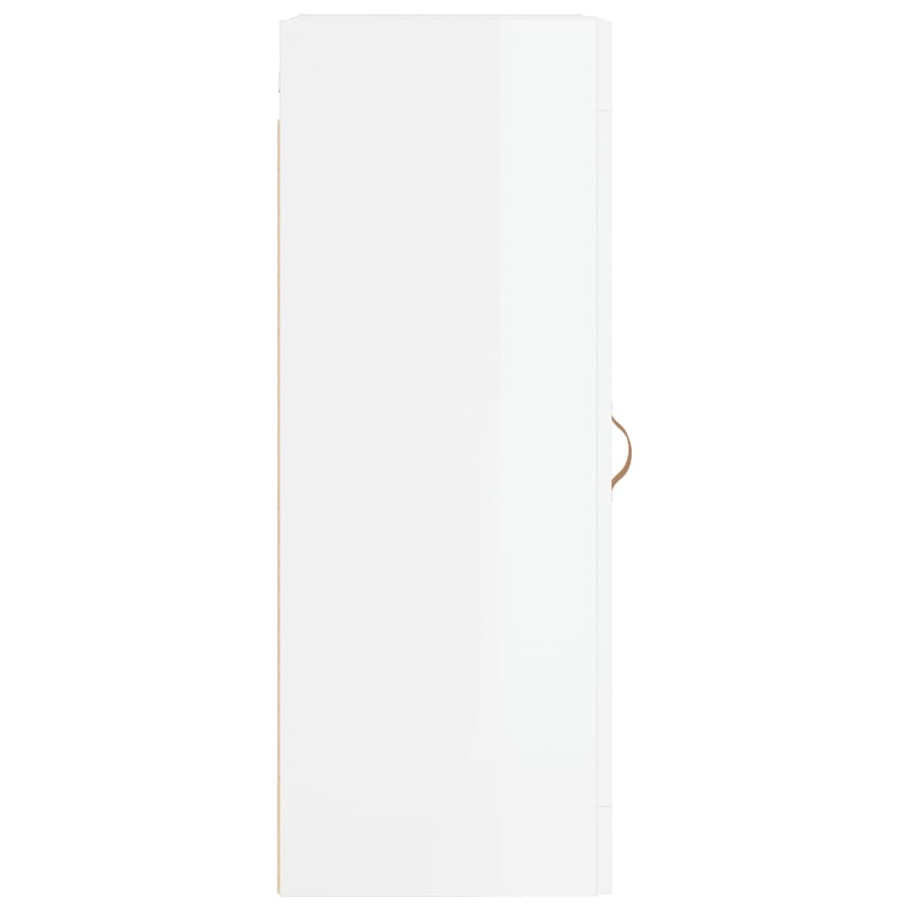 Mobile Parete Bianco Lucido 34,5x34x90 cm in Legno Multistrato