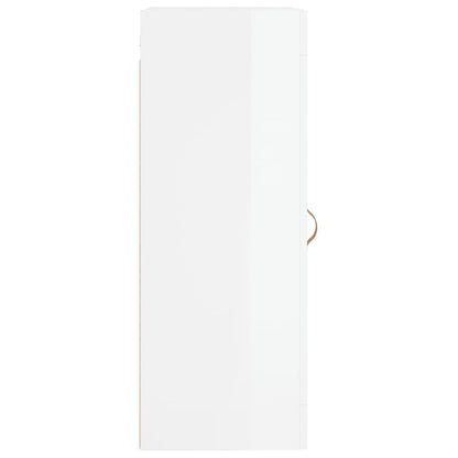 Mobile Parete Bianco Lucido 34,5x34x90 cm in Legno Multistrato