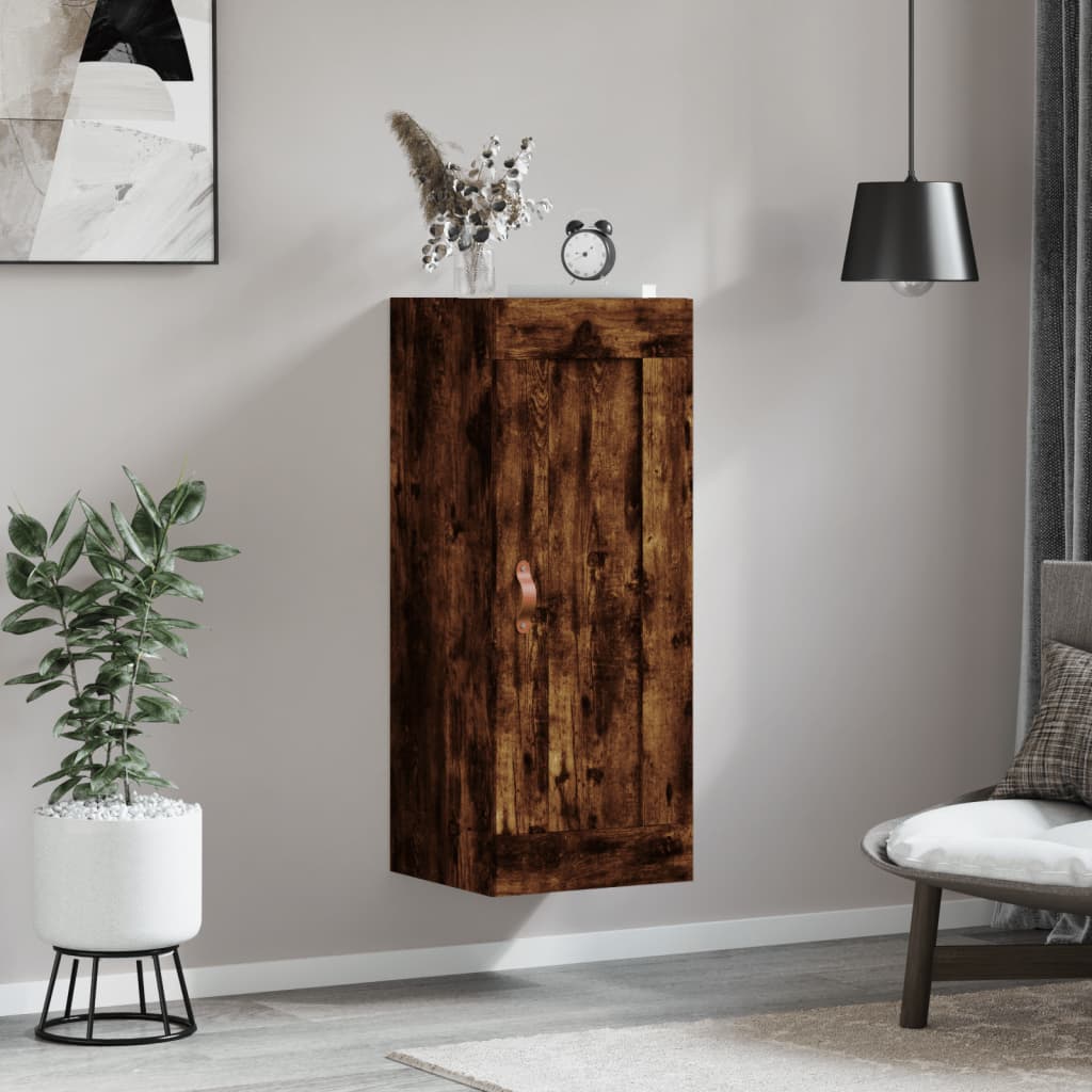 Mobile a Parete Rovere Fumo 34,5x34x90 cm in Legno Multistrato - homemem39