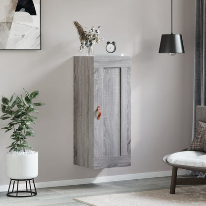 Mobile a Parete Grigio Sonoma 34,5x34x90 cm Legno Multistrato