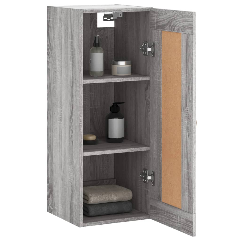 Mobile a Parete Grigio Sonoma 34,5x34x90 cm Legno Multistrato - homemem39