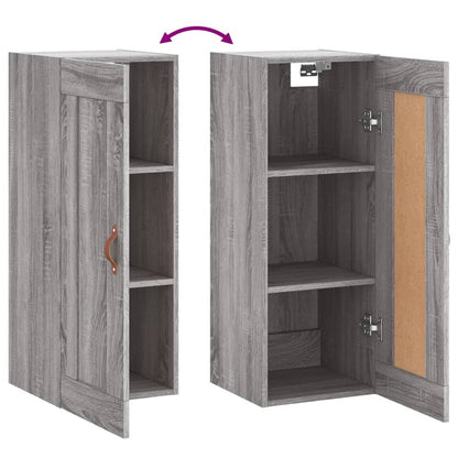 Mobile a Parete Grigio Sonoma 34,5x34x90 cm Legno Multistrato - homemem39