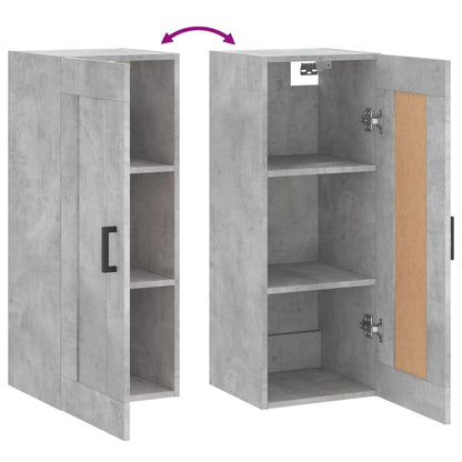 Mobile a Parete Grigio Cemento 34,5x34x90 cm Legno Multistrato - homemem39