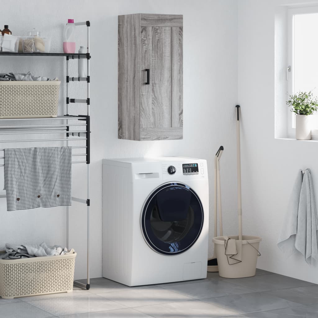 Mobile a Parete Grigio Sonoma 34,5x34x90 cm Legno Multistrato - homemem39