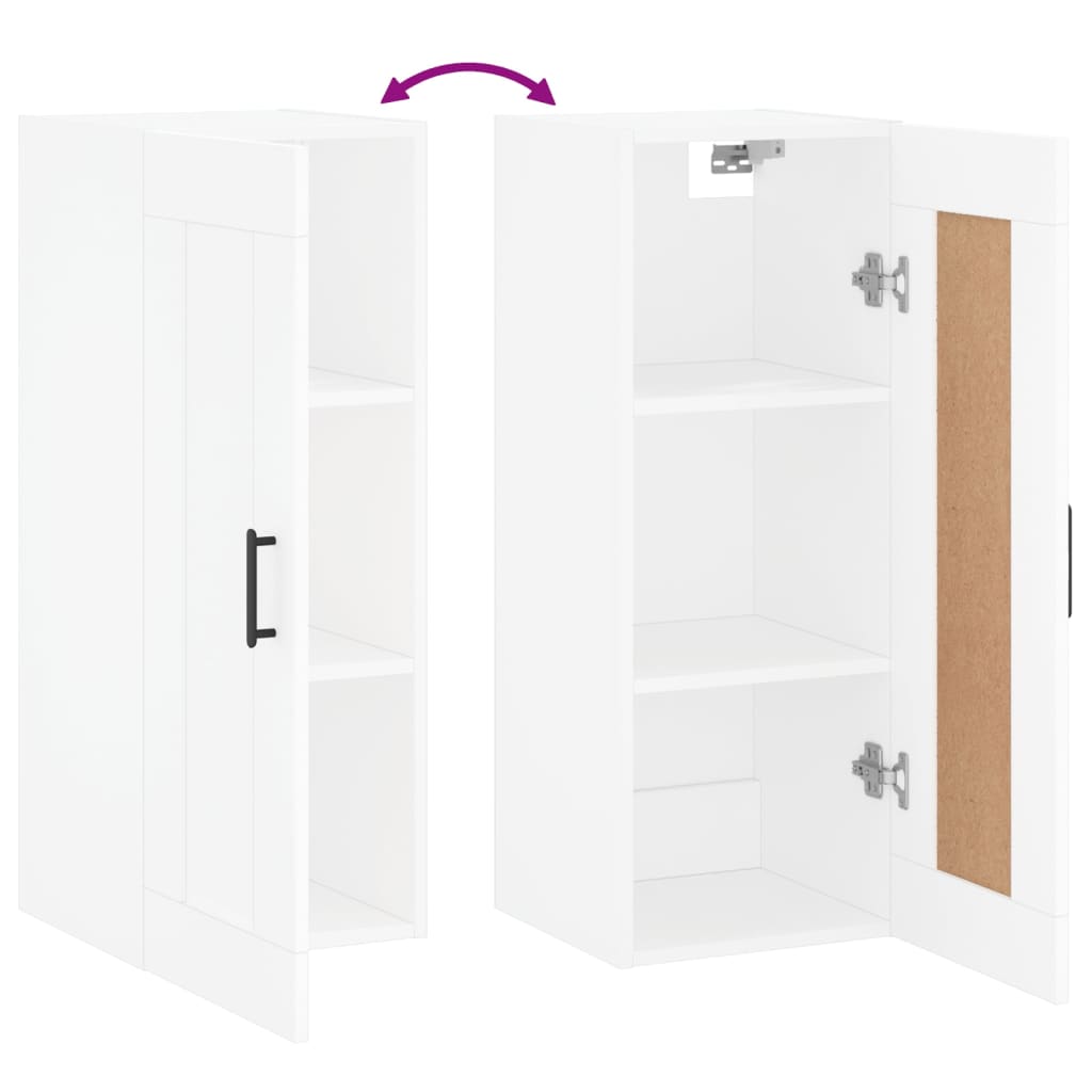 Mobile a Parete Bianco 34,5x34x90 cm in Legno Multistrato - homemem39