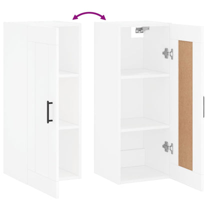 Mobile a Parete Bianco 34,5x34x90 cm in Legno Multistrato - homemem39