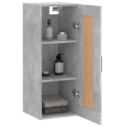 Mobile a Parete Grigio Cemento 34,5x34x90 cm Legno Multistrato - homemem39