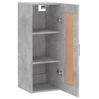 Mobile a Parete Grigio Cemento 34,5x34x90 cm Legno Multistrato - homemem39