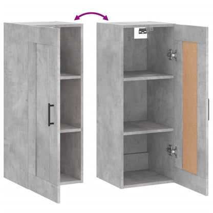 Mobile a Parete Grigio Cemento 34,5x34x90 cm Legno Multistrato - homemem39