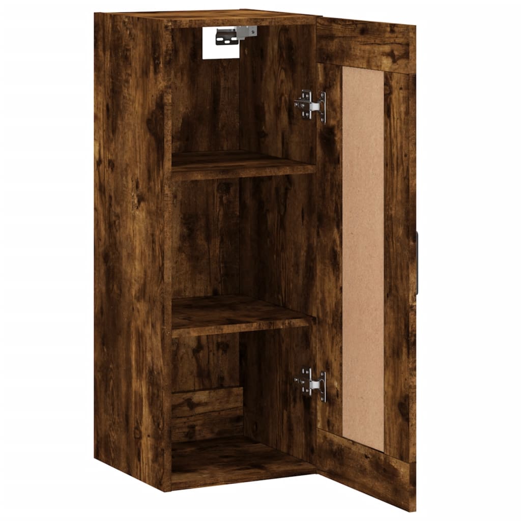 Mobile a Parete Rovere Fumo 34,5x34x90 cm in Legno Multistrato - homemem39