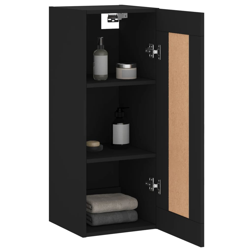 Armadietto a Muro Nero 34,5x34x90 cm in Legno Multistrato - homemem39