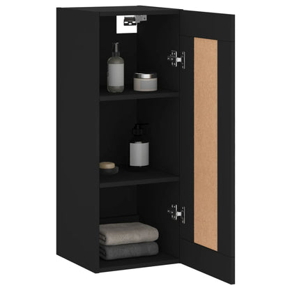 Armadietto a Muro Nero 34,5x34x90 cm in Legno Multistrato - homemem39