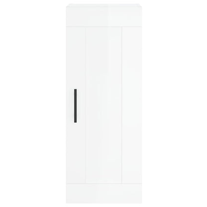 Mobile Parete Bianco Lucido 34,5x34x90 cm in Legno Multistrato - homemem39