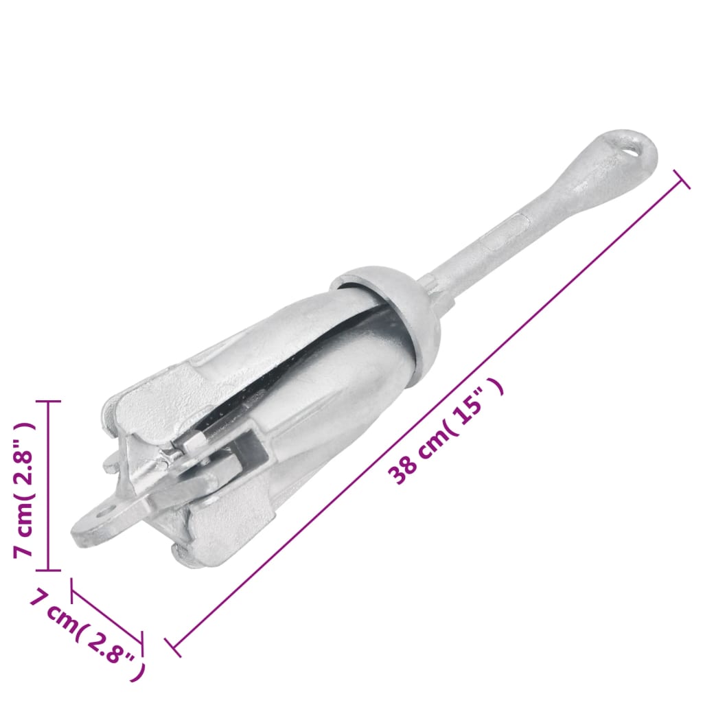 Ancora Pieghevole Argento 2,5 kg in Ferro Malleabile