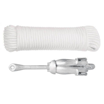 Ancora Pieghevole con Corda Argento 3,2 kg in Ferro Malleabile