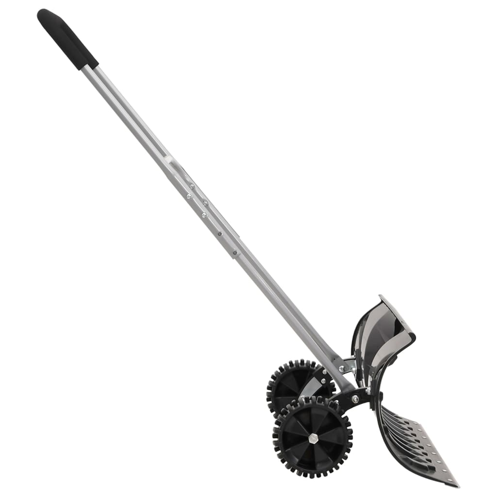 Pala da Neve con Manico Allungabile Nero 66cm Lama Acciaio - homemem39