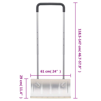 Pala da Neve con Manico Allungabile Argento 61 cm Lama Acciaio - homemem39