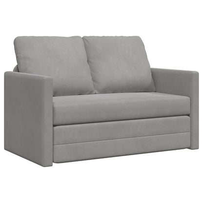 Divano Letto da Terra 2 in 1 Grigio Chiaro 122x204x55cm Velluto | homemem39