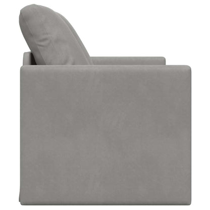 Divano Letto da Terra 2 in 1 Grigio Chiaro 122x204x55cm Velluto | homemem39